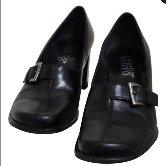 Franco Sarto black leather pumps size 7.5 - Picture 1 of 7